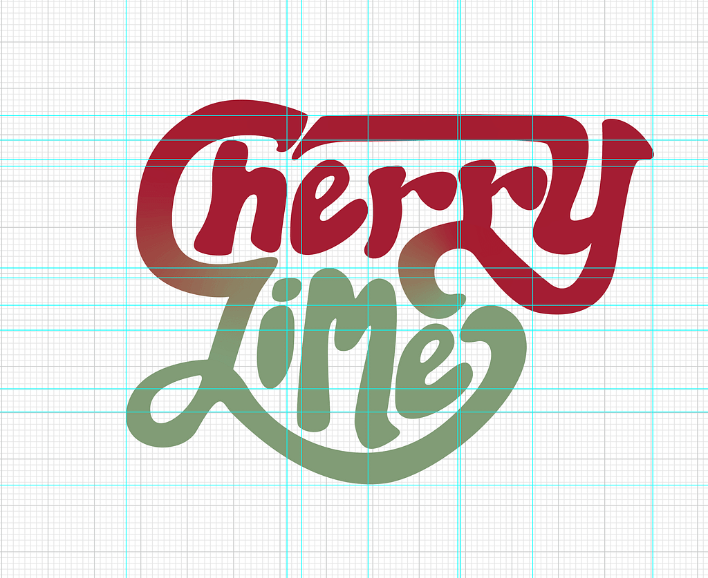 Cherry Lime text on grid